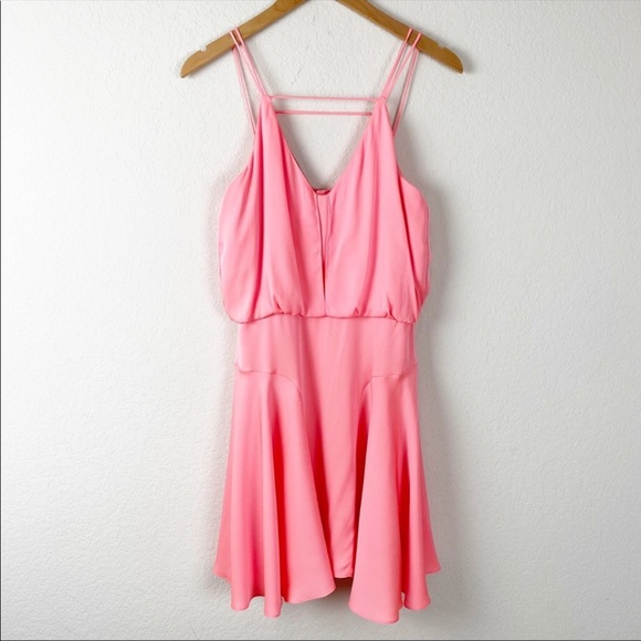 Milly Dresses & Skirts - Milly Neon Coral melon stretch-silk mini dress c1